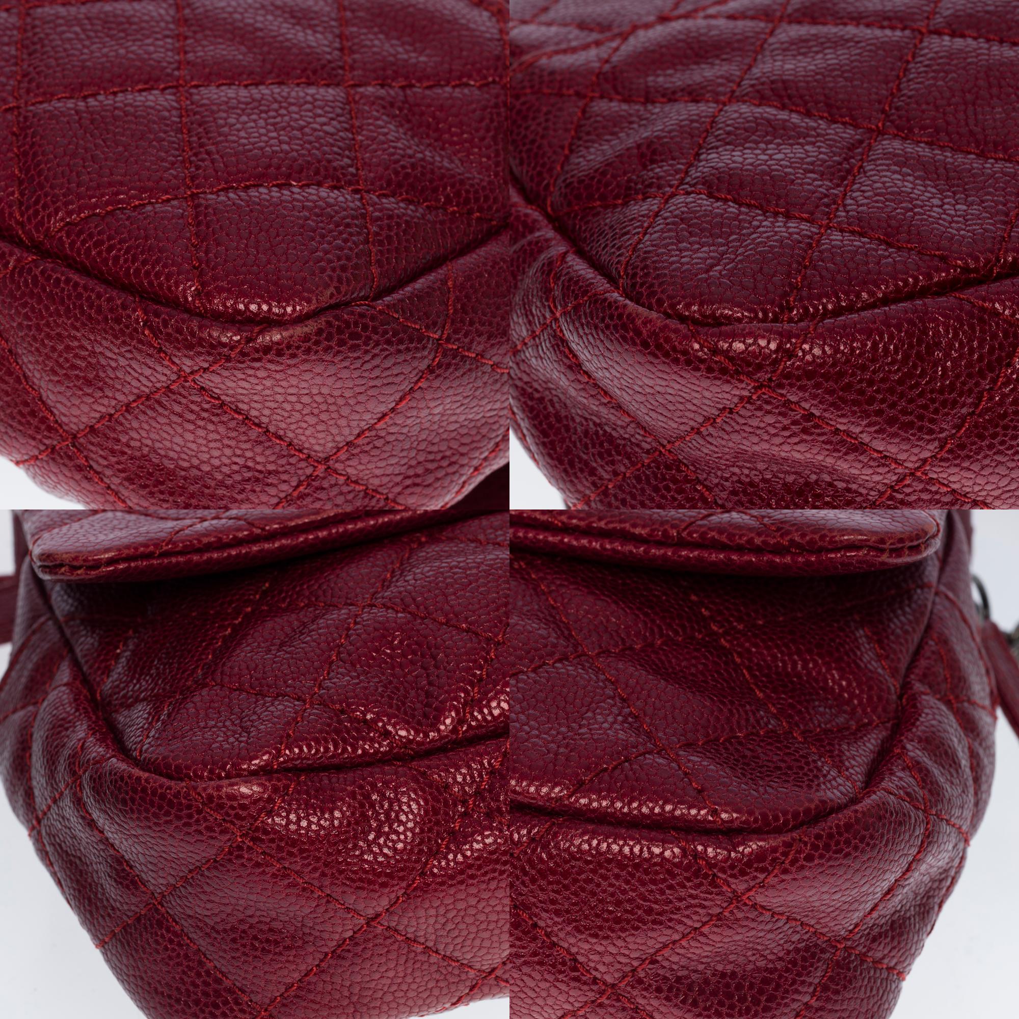 NEW Chanel Classic Chanel double flap shoulder bag in red caviar quilted leather, SHW