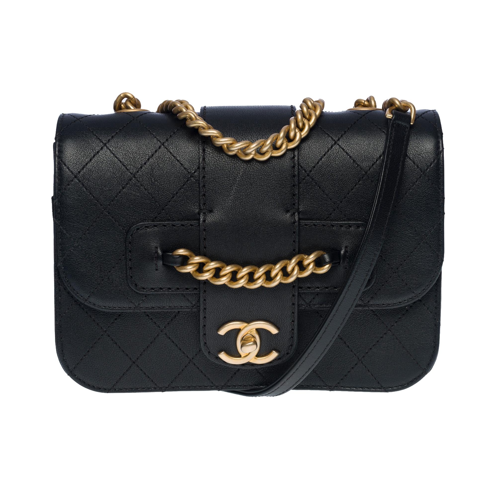 NEW Limited Edition Classic Chanel Black Calfskin Shoulder Bag, GHW