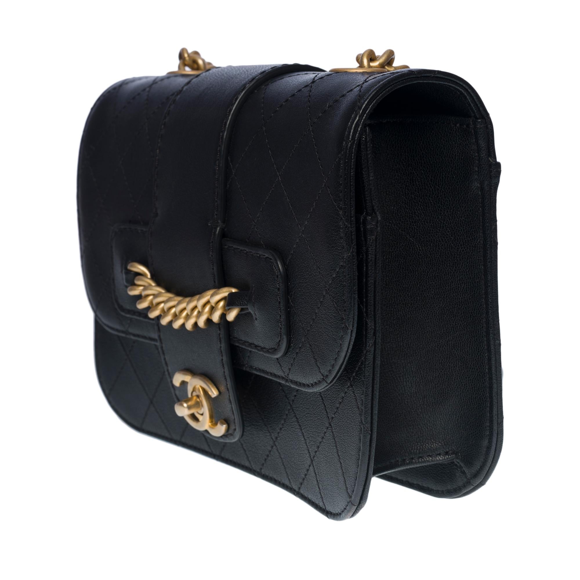 NEW Limited Edition Classic Chanel Black Calfskin Shoulder Bag, GHW