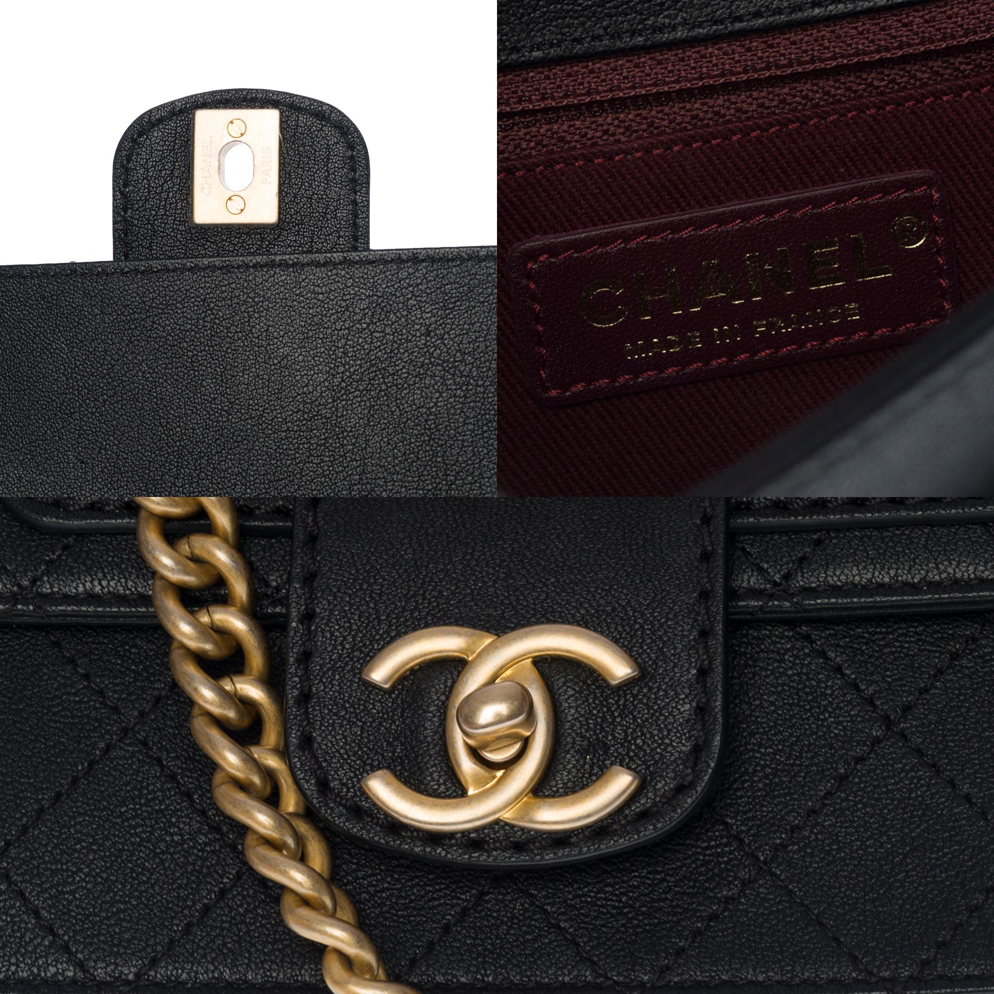 NEW Limited Edition Classic Chanel Black Calfskin Shoulder Bag, GHW
