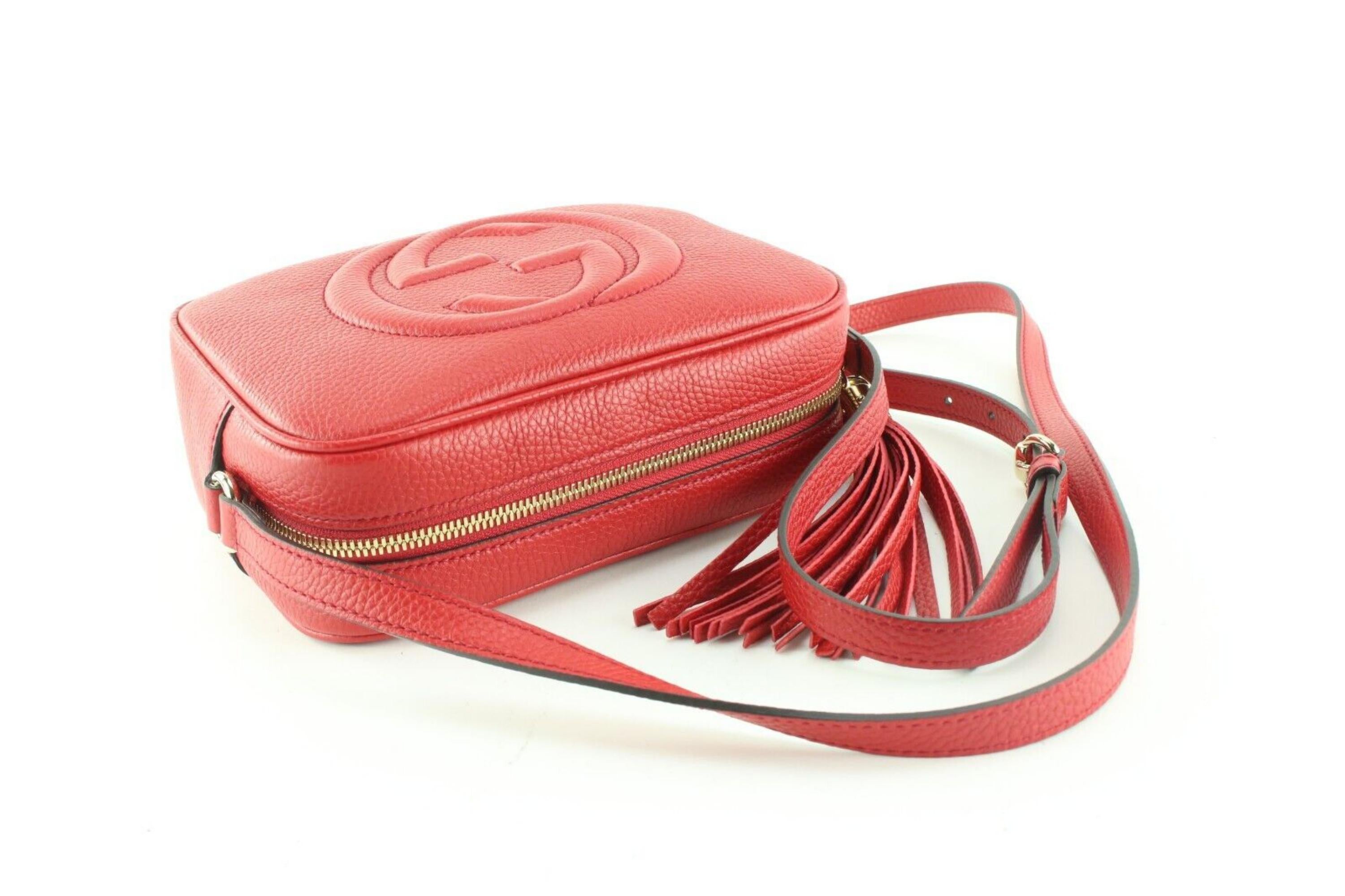 Gucci - Disco Soho Crossbody aus rotem Kieselsteinen-Leder von Gucci