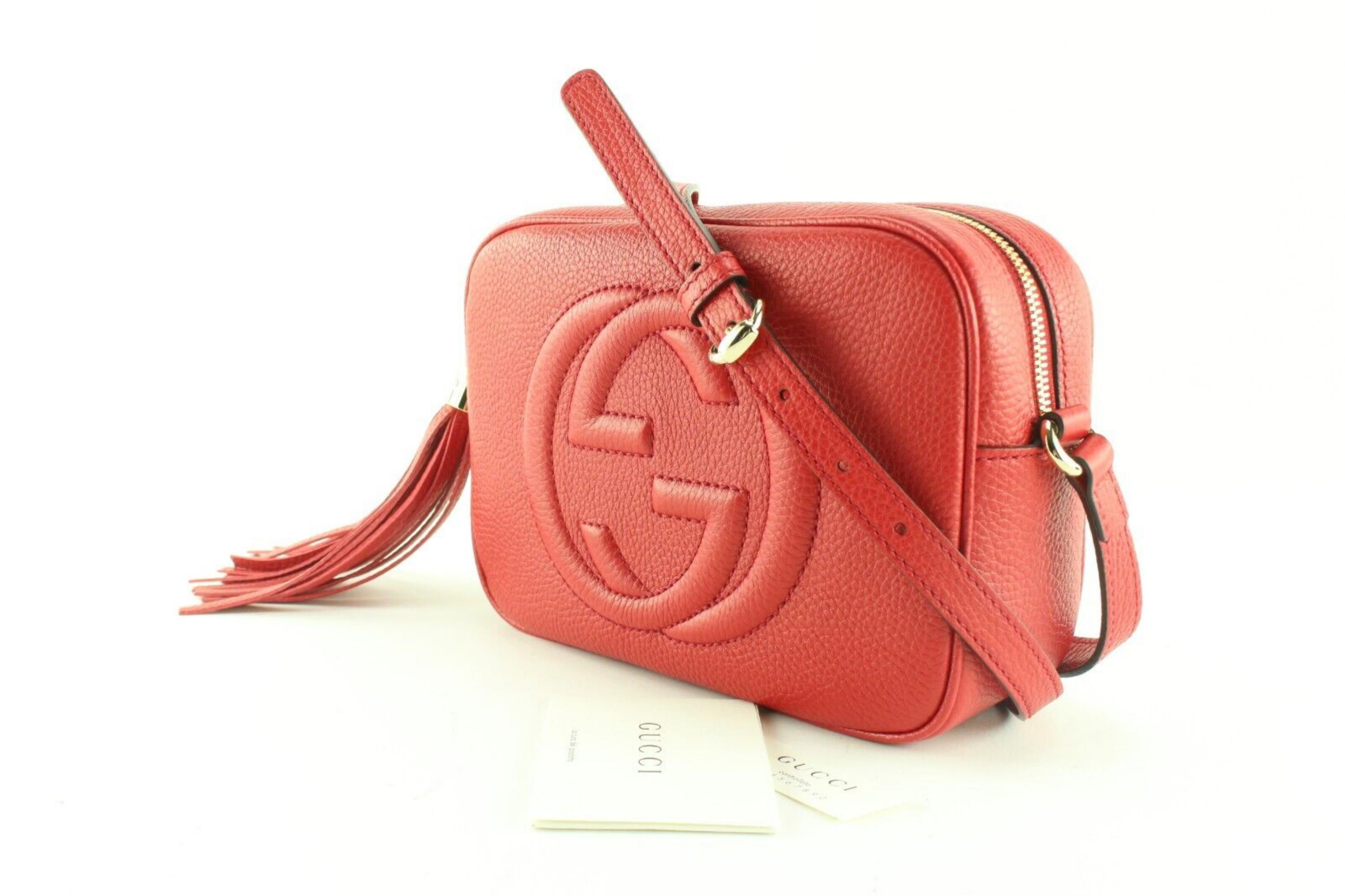 Gucci - Disco Soho Crossbody aus rotem Kieselsteinen-Leder von Gucci