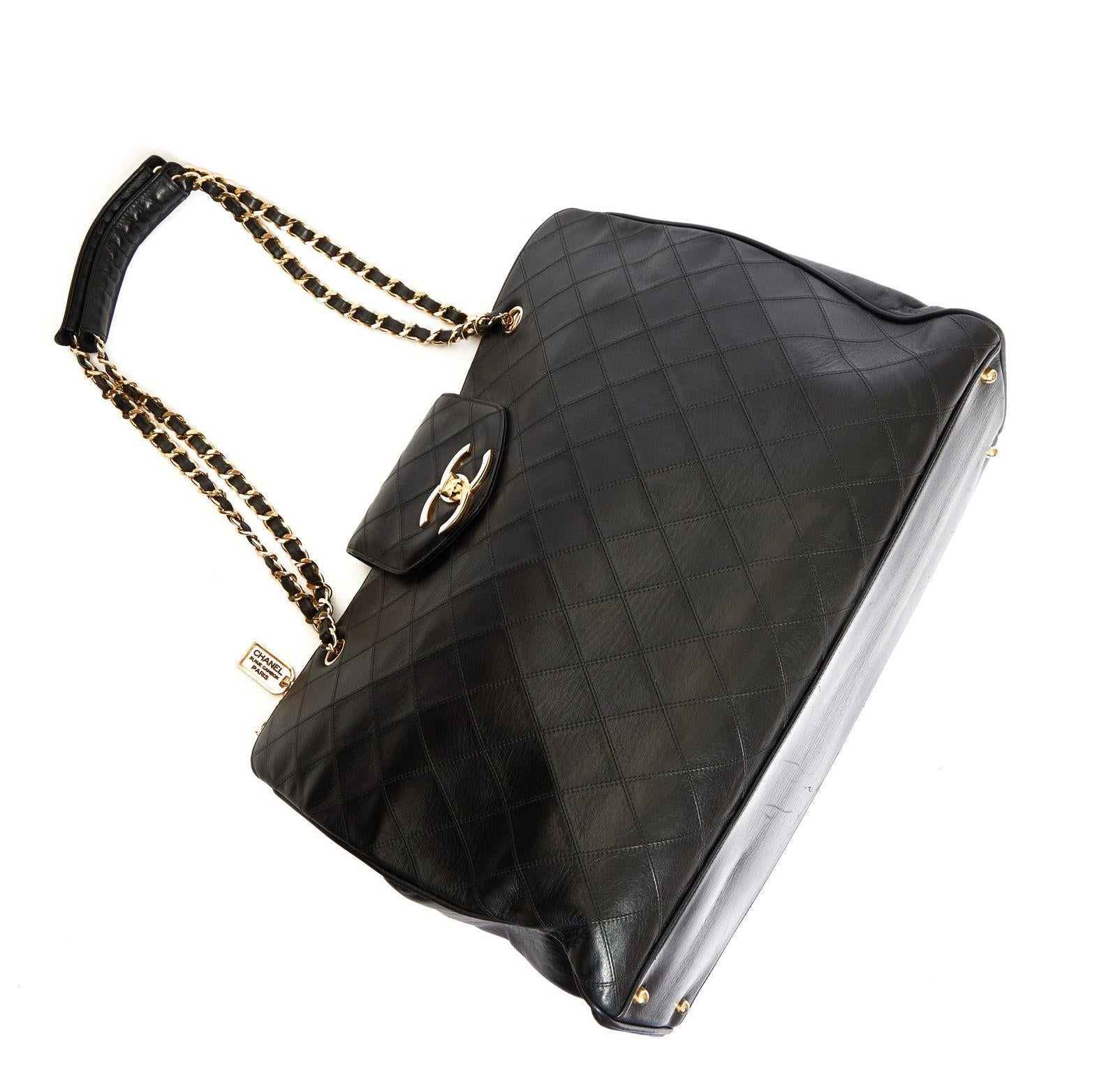 NEW Chanel Vintage Black Supermodel XL Weekender