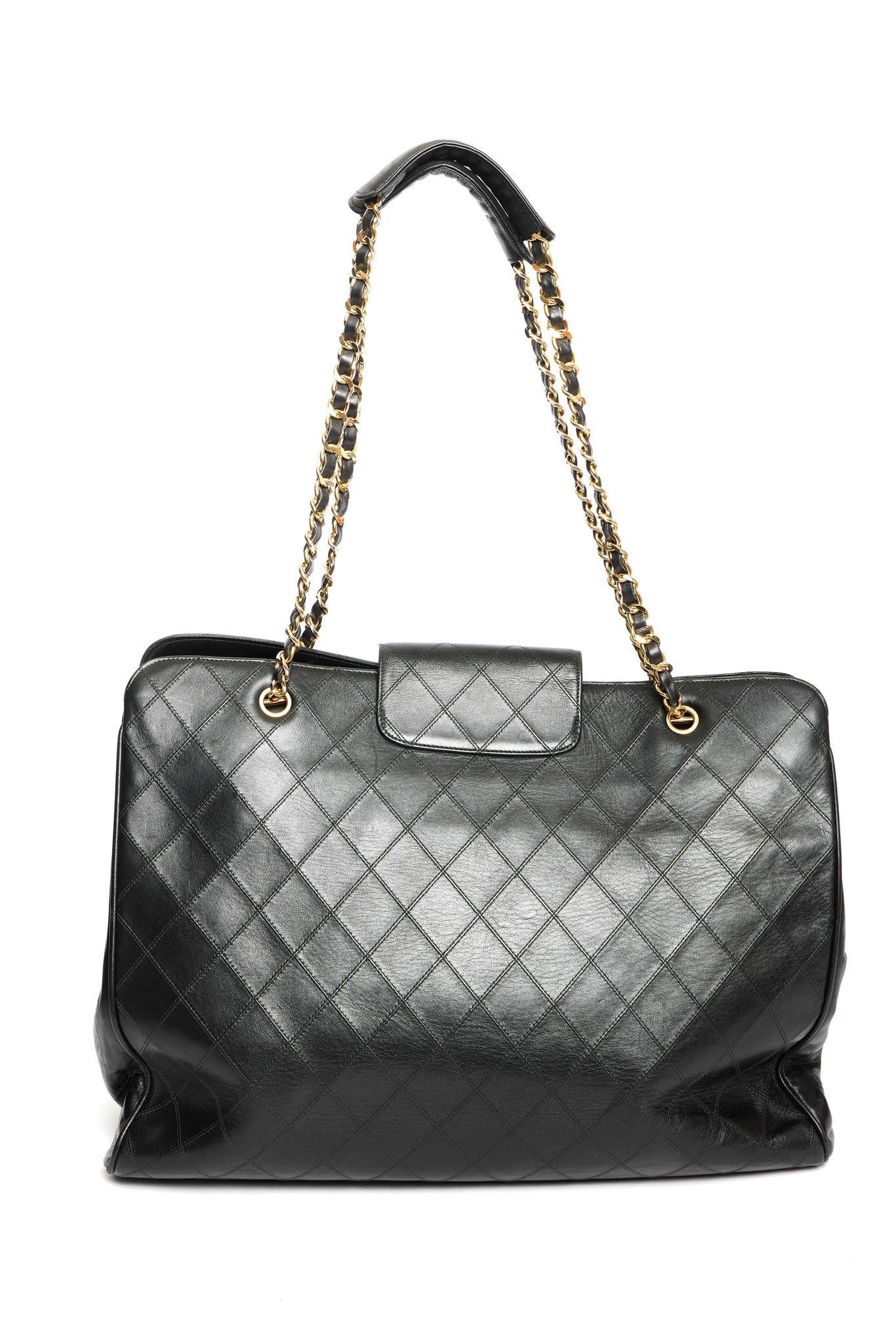 NEW Chanel Vintage Black Supermodel XL Weekender