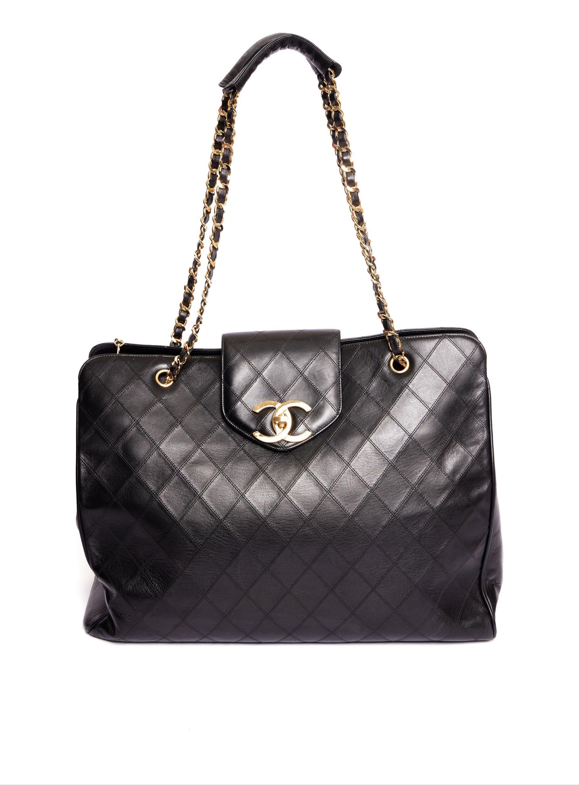 NEW Chanel Vintage Black Supermodel XL Weekender