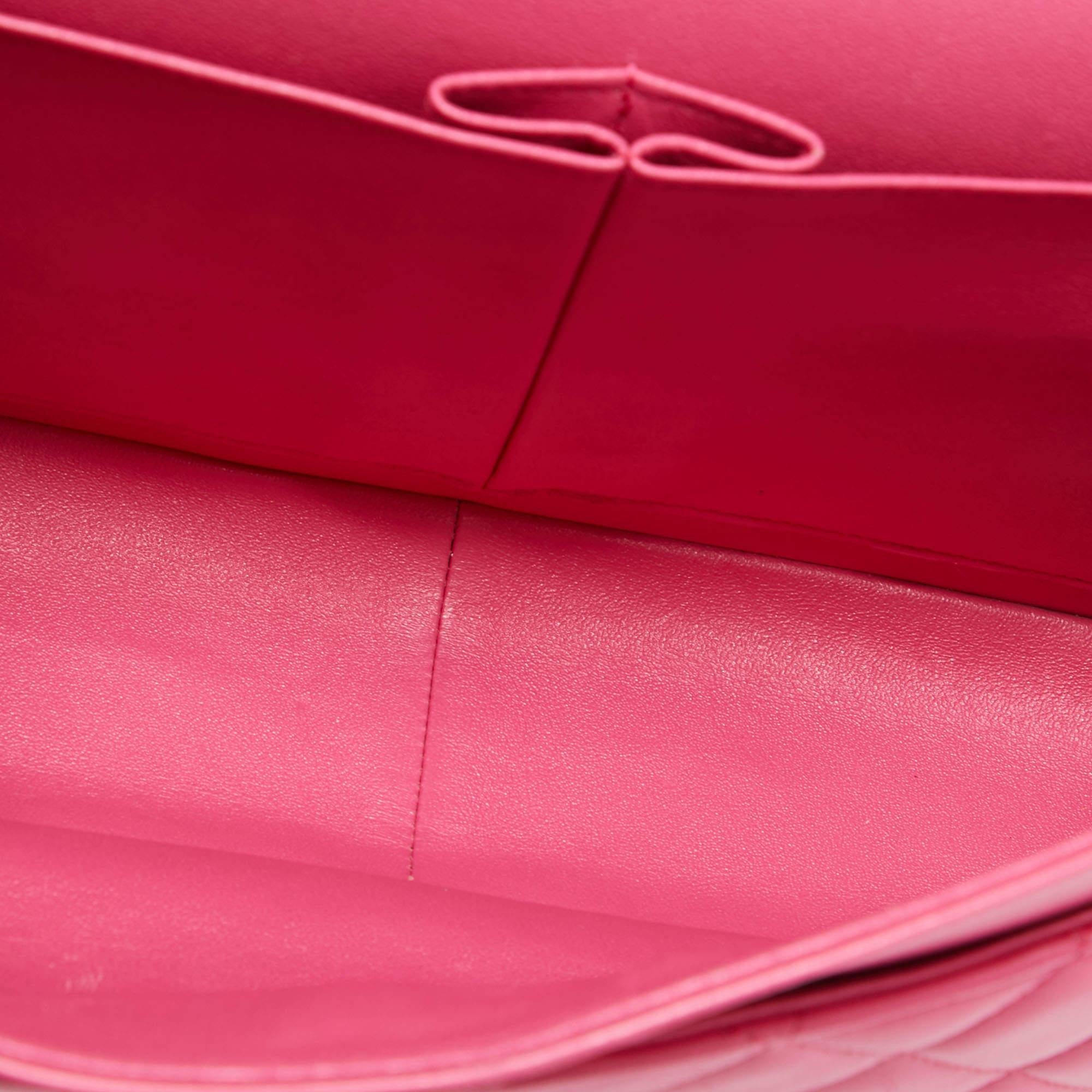 NEW Chanel Pink Quilted Leather Jumbo Classic Double Flap Bag