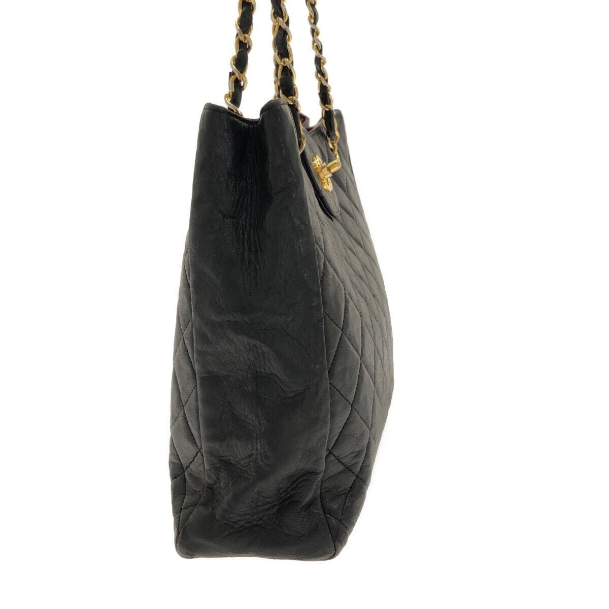 NEW CHANEL Bag Matelasse - Black Lambskin Tote Bag Gold