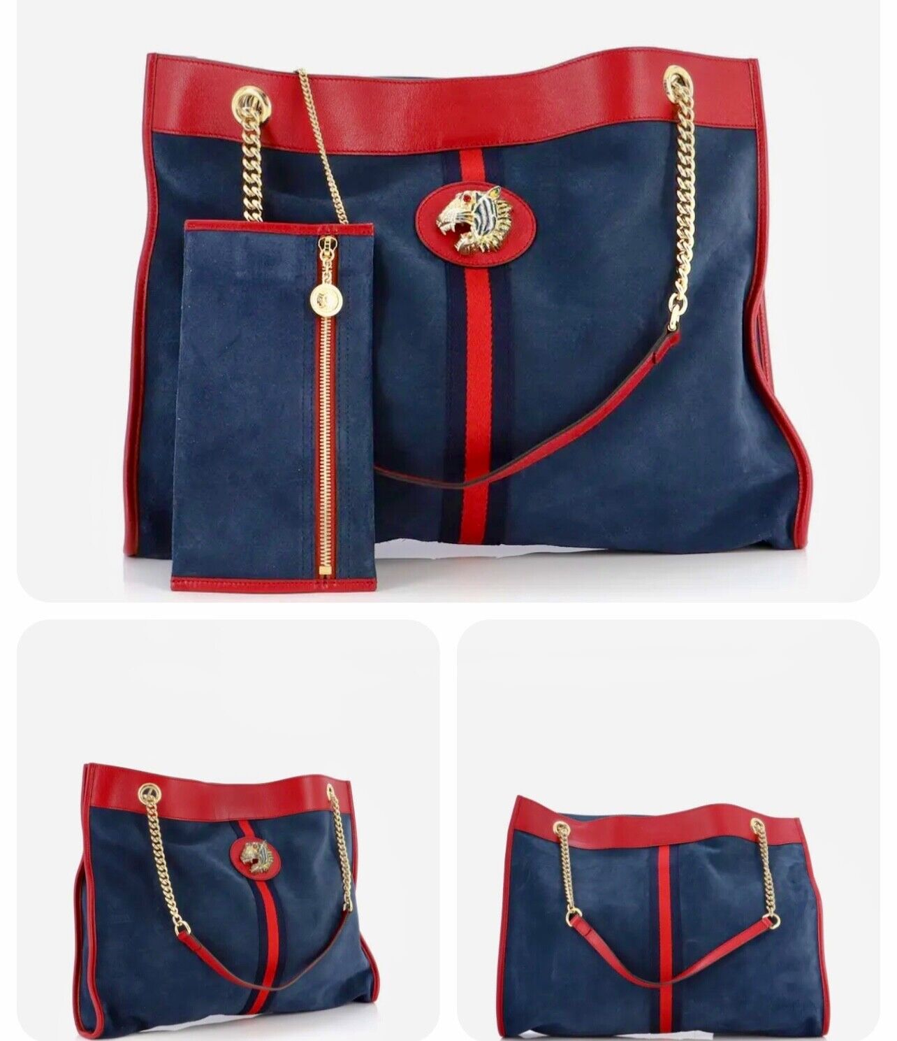 Gucci Rajah large suede shopper bag