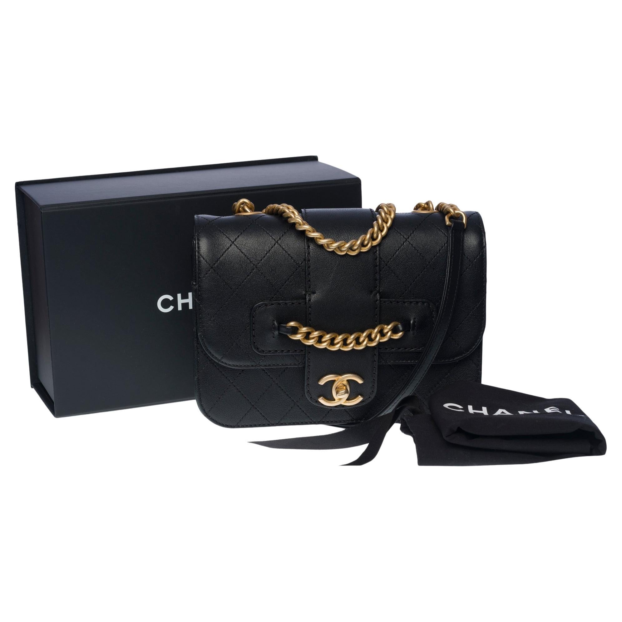 NEW Limited Edition Classic Chanel Black Calfskin Shoulder Bag, GHW