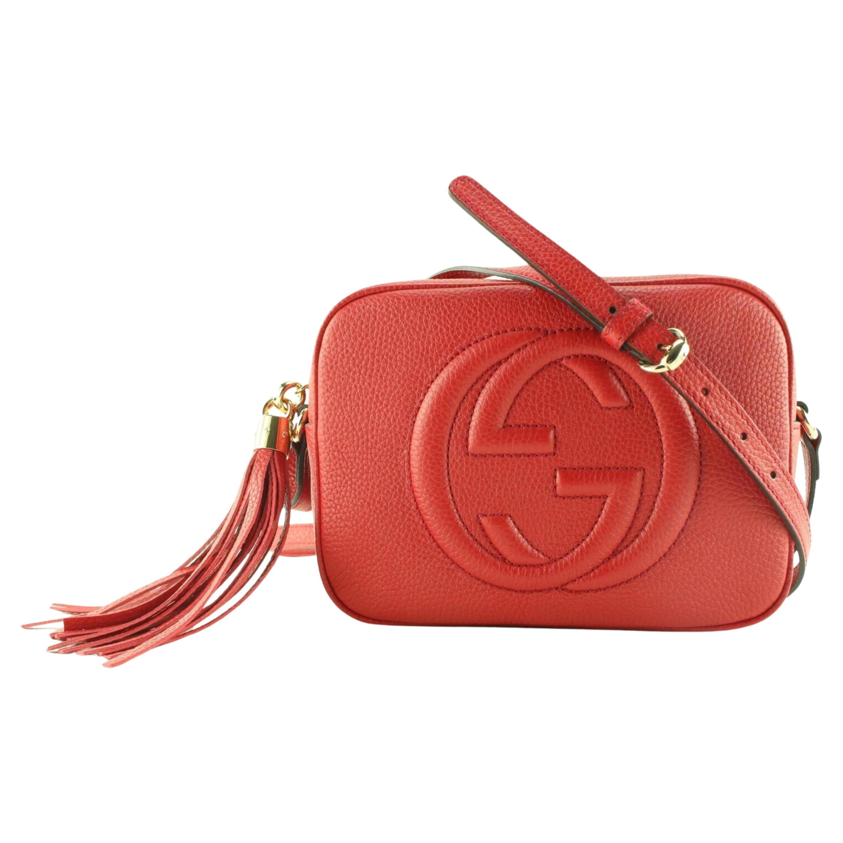 Gucci - Disco Soho Crossbody aus rotem Kieselsteinen-Leder von Gucci