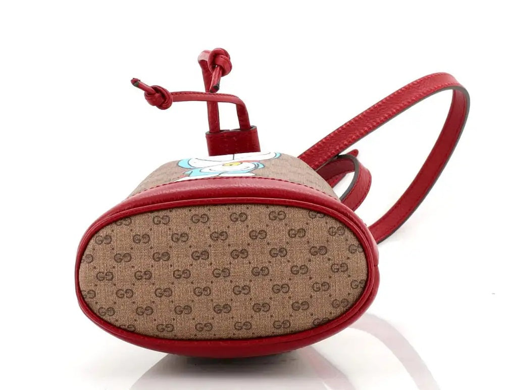 NEW Gucci Doraemon Bucket Bag Printed Mini GG Mini in coated canvas