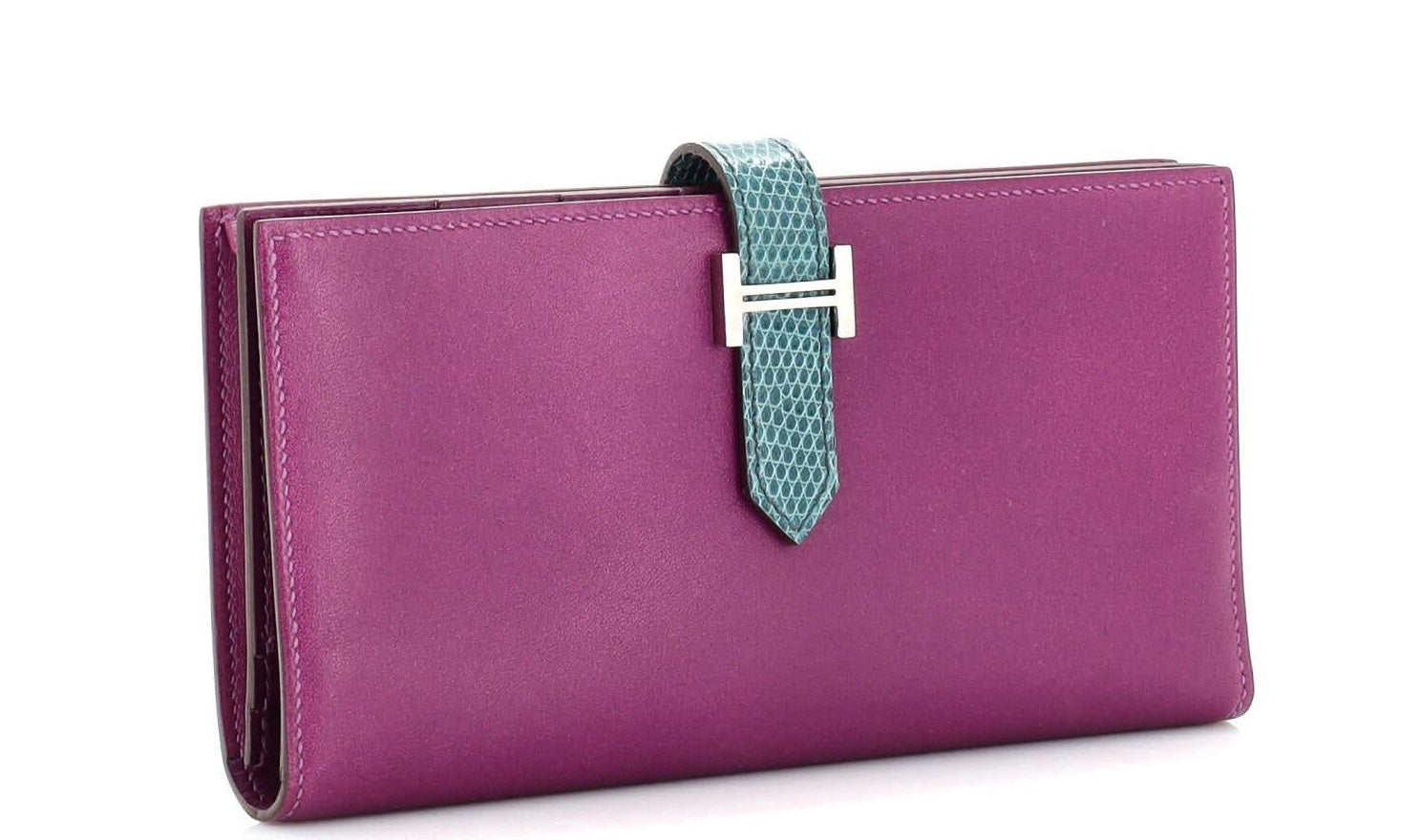NEW Hermes Bearn Wallet Tadelakt with Lizard Long