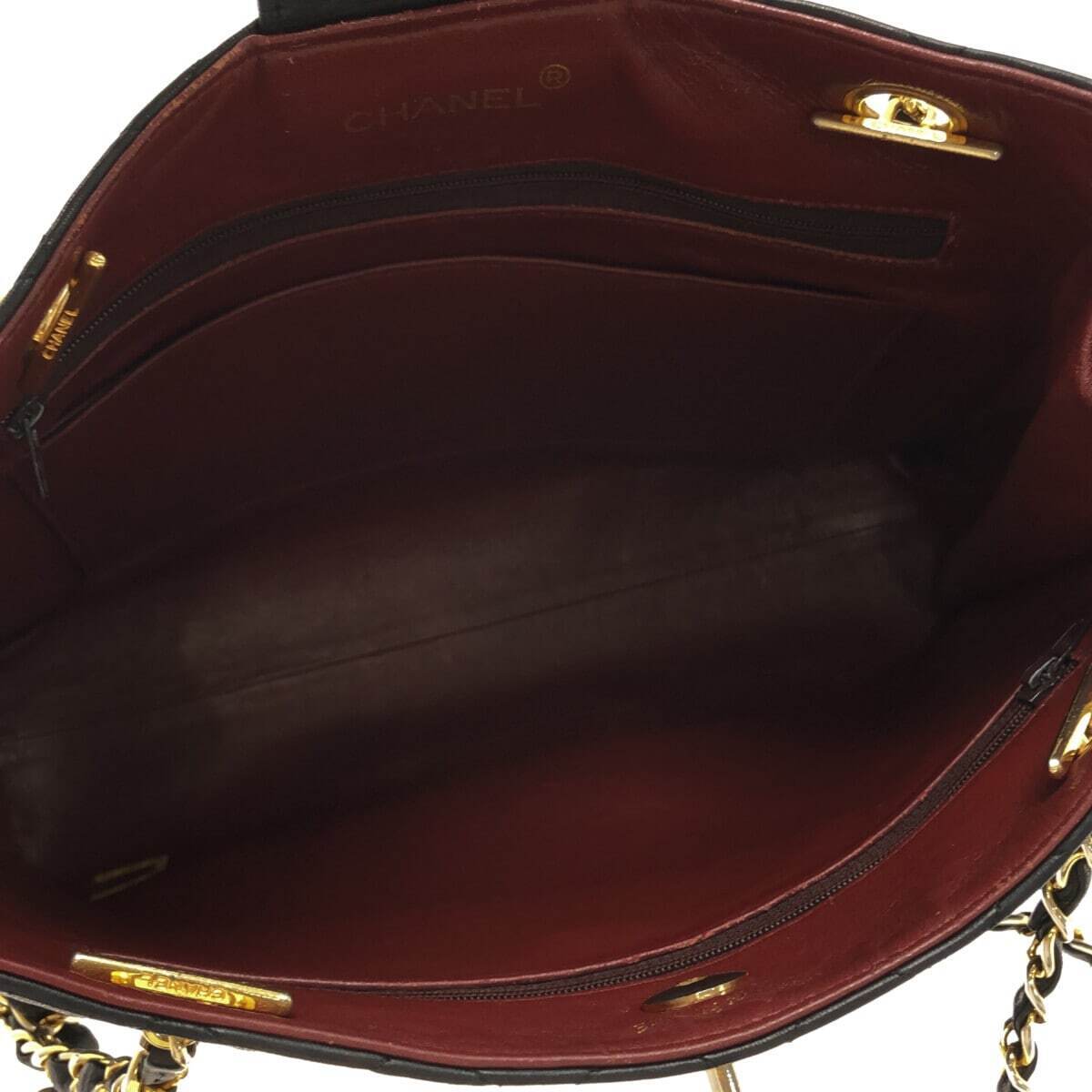 NEW CHANEL Bag Matelasse - Black Lambskin Tote Bag Gold