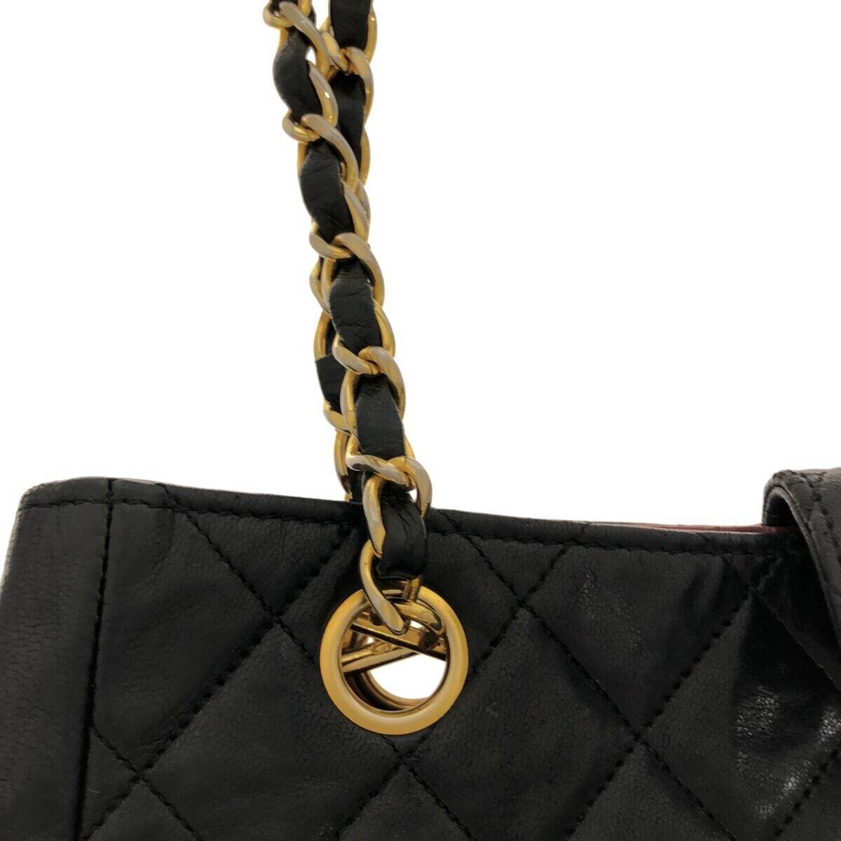 NEW CHANEL Bag Matelasse - Black Lambskin Tote Bag Gold